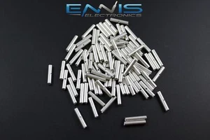 18-22 GAUGE 100 PK UNINSULATED NON INSULATED BUTT CONNECTOR TERMINAL WIRE URBC - Picture 1 of 4
