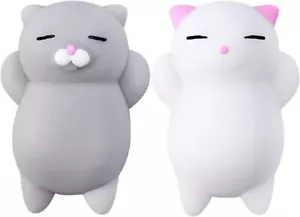 Toys Squishy Cat Set 2" Soft Silicone Kawaii Kitties,Christmas Stocking Stuffer - Picture 1 of 5