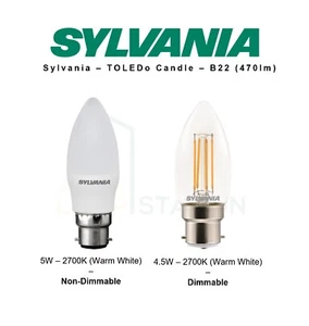 LED Candle Frosted Filament Light Bulb Lamp Bayonet B22 Warm White 5W 4.5W 475lm - Picture 1 of 1