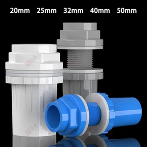 PVC Pipe Fitting 20/25/32/40/50mm Pressure Tank Connector Bulkhead For Aquariums - Picture 1 of 5