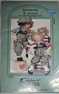 My Sister & I- Snicklfritz & Jimmer 15" Ragg-Bagg Dolls VINTAGE 1992 mai usato-C2 - Foto 1 di 2