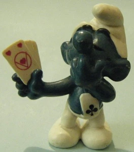 2.0056 CARD PLAYER SMURF, ASS PROMOTIONAL – FOOT MARKINGS - GENTLY USED - Picture 1 of 1