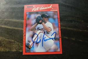 Tarjeta autografiada de Pete Harnish 1990 Donruss Baltimore Orioles - Imagen 1 de 1
