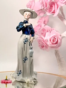 Vintage Porcelain Lady Figurine Hand Painted Edwardian Cemark International - Picture 1 of 16