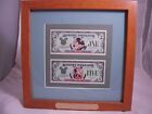 1987 1er jour édition Disney Dollars, Disneyland billets de 1 $ et 5 $ FAIBLE correspondance #s !
