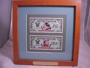 1987 1st Day Issue Disney Dollars, Disneyland $1 and $5 notes LOW Matching #'s!