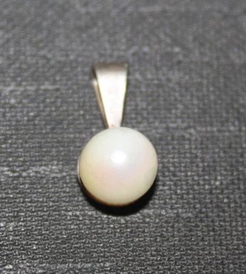 Dezenter kleiner schlichter Echt Silber 925 Anhänger mit Perle Vintage - Bild 1 von 4