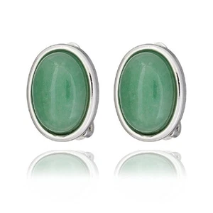 Pendientes pendientes pendientes pendientes piedra preciosa aventurina verde plata - Imagen 1 de 3