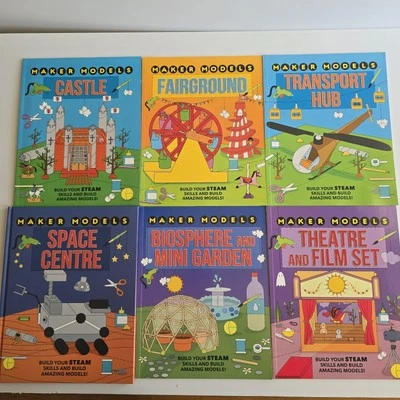 Steam Kids Book Bundle: Makers Models X6 Space, Transport, Theatre, Biosphere  - Image 1 of 4