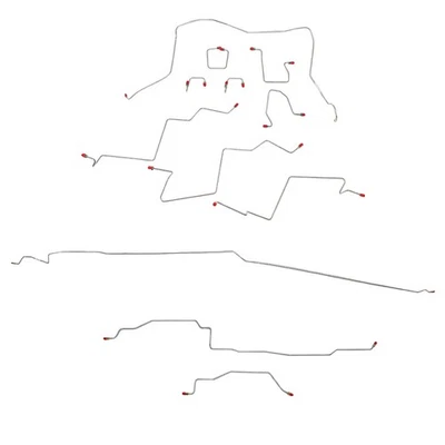 Полный комплект тормозной магистрали подходит для Dodge Ram 1500 98-01 полный привод с дополнительной кабиной AWABS CBK0014SS - Изображение 1 из 4