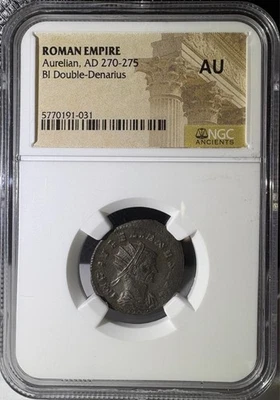 Roman Empire Aurelian AD 270-275 Bi Double-Denarius NGC AU (031) - Image 1 of 4