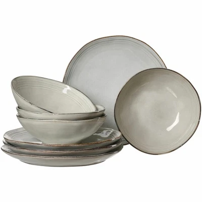 Ritzenhoff & Breker Dinner Set Kendra 8 Piece, Dinnerware Set, Stoneware, White, 747607 - Image 1 of 4