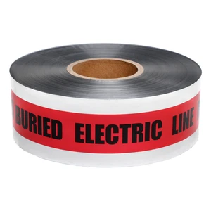 Presco Underground Detectable Tape: 3 in. x 1000 ft. CAUTION BURIED ELECTRIC LIN - Picture 1 of 5