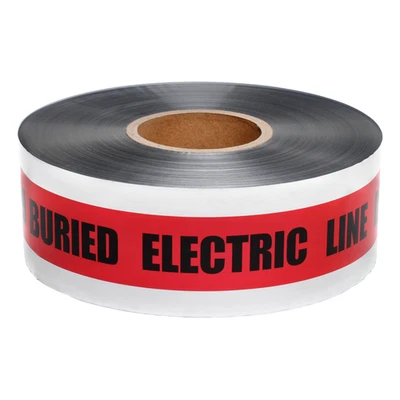 Presco Underground Detectable Tape: 3 in. x 1000 ft. CAUTION BURIED ELECTRIC LIN - Image 1 of 4