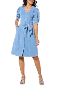 C Wonder Women's Wonder Stretch Knit Denim Dress VintageWsh - Picture 1 of 1