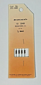 Resistencias Archer 271-1301 5% tolerancia 10 ohmios 1/4 vatios nuevo paquete de 4 - Imagen 1 de 2
