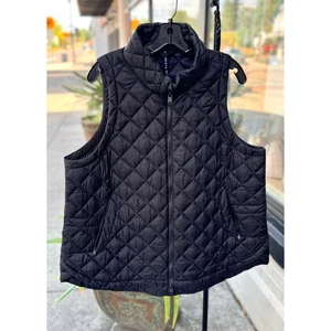 Chaleco ligero acolchado acolchado acolchado sin plumas Athleta talla 1X negro con cremallera - Imagen 1 de 9