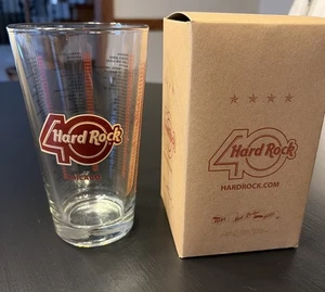 Hard Rock Cafe 40th Anniversary Beer Glass w Box - Chicago - Picture 1 of 5