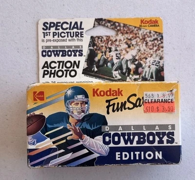 NIB ~ Vintage Kodak Fun Saver 35mm Camera 26 Exp Dallas Cowboys Expired 04/1996 - Image 1 of 4
