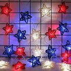 4th of July Patriotic Decorations Red White and Blue Star Lights, 10FT 20 LED...