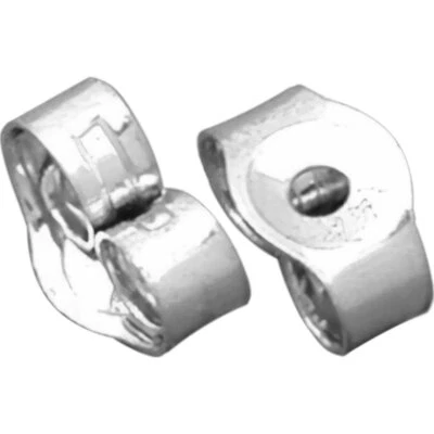 Par de pendientes de seguridad para bebé de oro blanco de 14K de 2,5 mm Foto 1 de 2