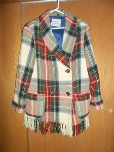 PLAID WINTER COAT - SIZE  14 - Picture 1 of 2