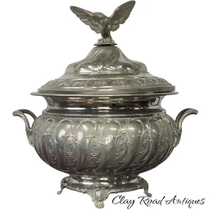 Antique Silver PLate victorian soup Taureen ornate eagle finial - Picture 1 of 19