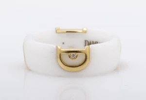 DAMIANI D.Icon White Ceramic Ring K18PG Diamond US#5.5~6 6.9g S0005 - Picture 1 of 8