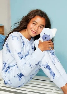 NWT Justice Girl's Laterz Puppy One Piece Pajamas & Plush Dog Size 12 Union Suit - Picture 1 of 4