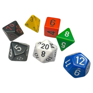 Polyhedral RPG Sets 7-set Opaque Nostalgia GM & Beginner Player - Picture 1 of 1