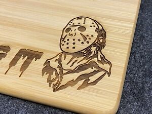 Jason Friday The 13th Bamboo Cutting Board Decoration Horror Gift, Movie Fan