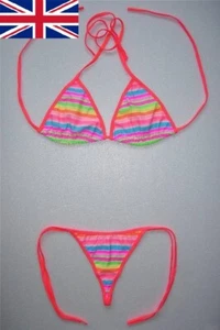 Sexy G-STRING BIKINI Multi-Coloured Orange Swimsuit Ladies Swimwear Sexy Thong - Picture 1 of 4