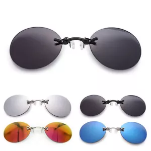 Retro Round Clip-On Nose Glasses Matrix Rimless Sunglasses Men Fashion HOT - Picture 1 of 16