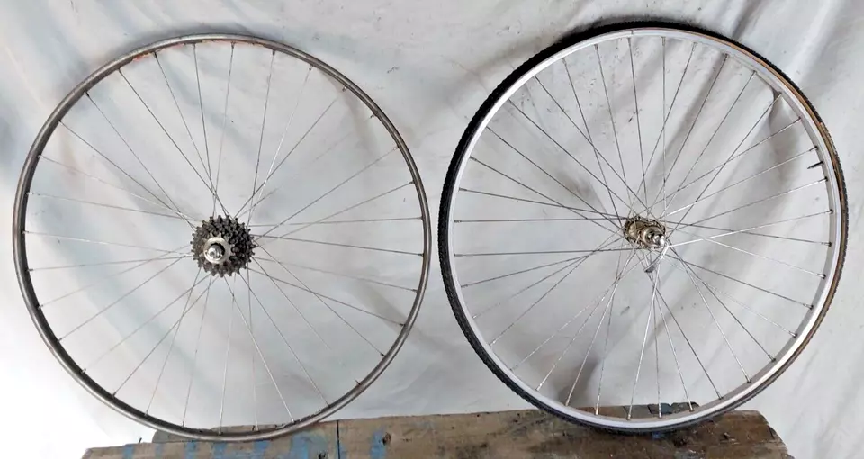 Campagnolo Record 700c conjunto de rodas de bicicleta de estrada tubular Campy 32/36S 130mm remetente dos EUA - Imagem 1 de 4