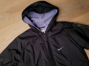 Nike Hooded Y2k Swoosh Training Jacket School Nylon Filled Large L 14-16 Black - Picture 1 of 6