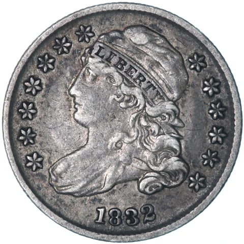 1832 (P) Capped Bust Dime 90% Silver Extra Fine XF See Pics U238 Cover