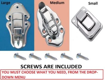 Case Clip Lock Latch Catch Toggle Suitcase Box Trunk Chrome 3 Sizes Qty 1 - 20 - Image 1 of 4