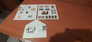 2 PAGES WITH GREEK STAMPS ERRORS-MISTAKES-MARGINS +PAIRS/EURO PRICES+FDC--LOT 21 - Picture 1 of 5