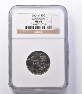 MS67 2004-D Washington State Quarter Michigan NGC *5384 - Picture 1 of 3