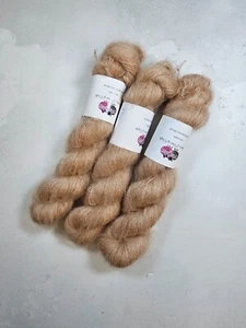 Hand Gefärbt Kinder Mohair Seide Garn , Spitze Gewicht, 50g, Latte - Bild 1 von 7