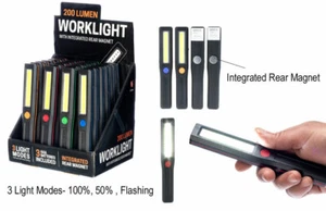 4 Hand Held LED 200 Lumen Work Lights Shop Flashlight 3 Modes W/Magnet FL224WL - Picture 1 of 6