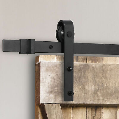 Sliding Barn Door Hardware Kit 6.6FT Modern Closet Hang Style Track Rail Black • 36.96$