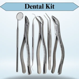 6 PCS Dental Inspection Oral Tool Surgical Extraction Forceps Instuments Kit - Picture 1 of 5