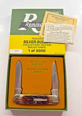 Faca Remington R4356 S Bush Pilot prata bala-1993-osso-EUA-1/5000-eb - Imagem 1 de 4