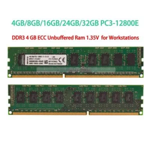DDR3 4GB/8GB/16GB/24GB/32GB ECC Ungepufferter PC3-12800E 1.35V Speicher für Dell - Bild 1 von 9