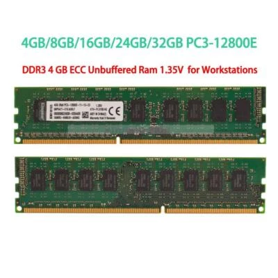 DDR3 4GB/8GB/16GB/24GB/32GB ECC Ungepufferter PC3-12800E 1.35V Speicher für Dell - Bild 1 von 4