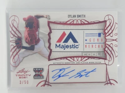 2021 Leaf Trinity Baseball Majestic Tag Rookie Auto 3/50 RC - DYLAN SMITH - Image 1 of 2