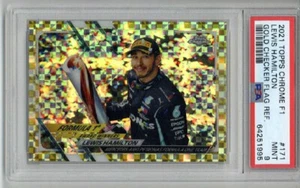2021 Topps Chrome Gold Checker Flag Refractor Lewis Hamilton LE 12/50 PSA 9 RARE - Bild 1 von 2