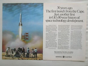 4-7/1980 PUB GENERAL ELECTRIC BUMPER 8 ROCKET CAPE CANAVERAL SPACE ORIGINAL AD - Imagen 1 de 1
