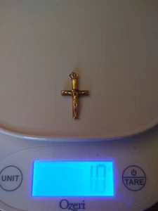Colgante Cruz Oro 14k Detalle Crucifijo Religioso 14kt Comunión Regalo Jesús  - Imagen 1 de 10